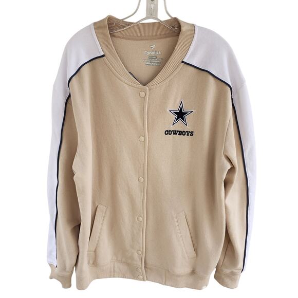 Dallas Cowboys Fanatics Women's Lounge Full-Snap Varsity Jacket XL NFL Sporty - Picture 2 of 9